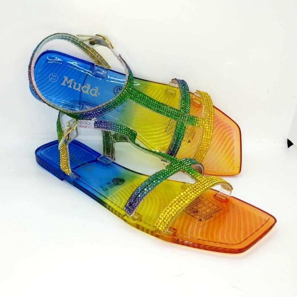 Mudd NEW Women's Rainbow See-Thru Sandals - sz. 7 1/2